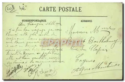 Stara pocztówka Compiegne Widok z Tarasy Zamku — Rewers