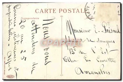 Eze — Vista della città e del porto — Edizione Giletta, Nice — Verso