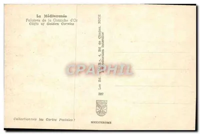Falésias da Corniche d'Or — Nice — Edição Diplôme — Verso