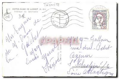 Notre-Dame de Laghet (A.M.) — Interior do Santuário — Éditions Gilles de la Suisse, n°10 — Verso