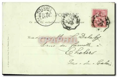 Intrados de la voussura del vestíbulo con escenas representando la llegada del crucifijo milagroso — Rue St-Marcellin — Editor A. Berger Frères, rue Thibaud, París — Reverso
