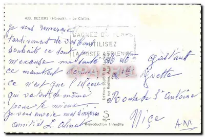 Kloster — Beziers (Hérault) — Wydawnictwo Scheitère, n°433 — Rewers