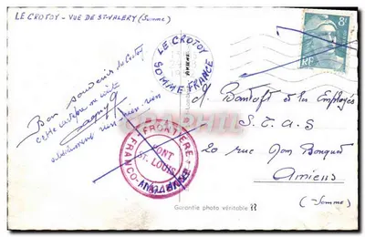Le Crotoy - Widok na St-Valery (Somme) — nieznany wydawca, numer serii nie widoczny — Rewers