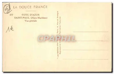 Saint-Paul (Alpes-Maritimes) — ogólne widok — Les Editions d'Art Yvagné — Rewers