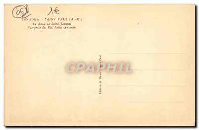Saint-Paul (A.-M.) — Widok z Piol Saint-Antonin — Wydawnictwo A. Baux — Rewers