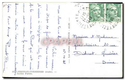 Fontanna w Ogrodzie Publicznym — Lezignan-Corbières — wydane przez APA — Rewers