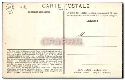 Carcassonne — Panoramische uitzicht naar het zuidoosten — Michel Jordy — Achterkant