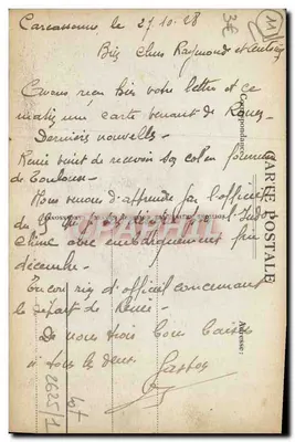 Miasto Carcassonne — Bazylika św. Nazaire (strona gotycka) — Fot. E. Roudière, Wydawca — Rewers