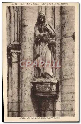 Troyes — Katedra św. Marthki — Statua św. Marthki (XV wiek)