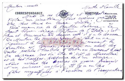 Menton - Grimaldi — Widok na granicę francusko-italijską i most Saint-Louis — Aldia, Bef 133 — Rewers