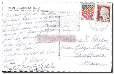 De Kades van het Kanaal de la Robine — Narbonne — Uitgever: Dames du Tourisme — Achterkant