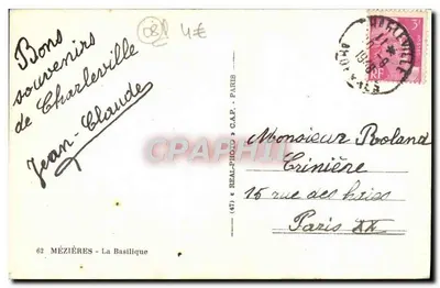 Mézières - De Basiliek — uitgever C.A.P. n°62 — Achterkant