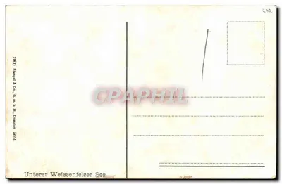 Unterer Weissenfelscher See — paisagem lacustre com montanhas — Stengel & Co., Dresden — Verso