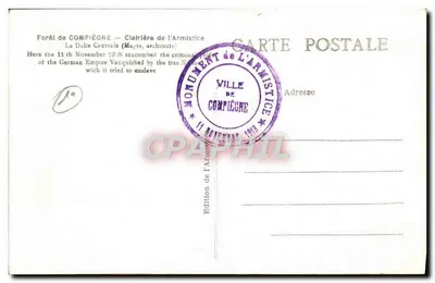 Las Compiègne — Dalle Centrale — Pomnik Armistycznego — L'H. Paris — Rewers