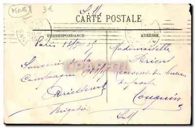 Paris (XVIe) — La Seine prise du Trocadéro — LL. — N° 1480 — Verso