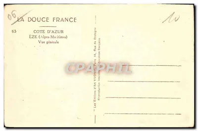 Èze — Visão geral — Yvon, n°63 — Verso