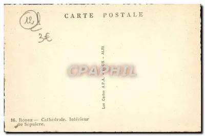Rodez — Katedra. Wnętrze grobowca — Karty A.P.A. - ROUX — Rewers