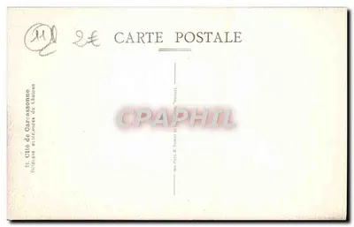 Ciudad de Carcassonne — Ruinas del Castillo — Impr. Pugt, A. Tournay & Cie, Toulouse — Reverso