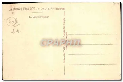 Kasteel van Pierrefonds — Cour d'Honneur — Kunstuitgave YVON — Achterkant