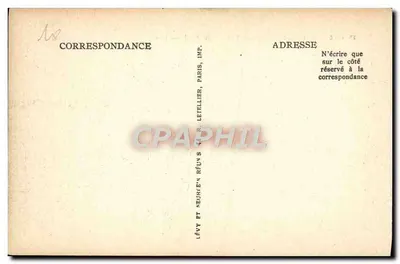 Castillo de Chantilly — Lado Norte — editor Lavy et Neurier, París — Reverso