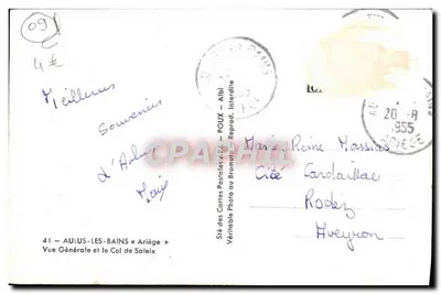 Aulus-les-Bains — Vista Geral e o Col de Saleix — Sté des Cartes Postales APA — n°41 — Verso