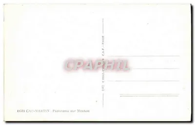 Cap-Martin — Panorama na Menton — wydawca C.A.P. - Paryż, nr 41519 — Rewers