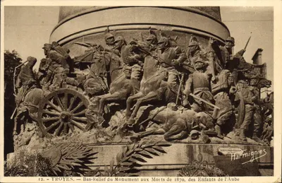 Troyes — Bas-Relief pomnika upamiętniającego Zgon 1870, Dzieci Aube