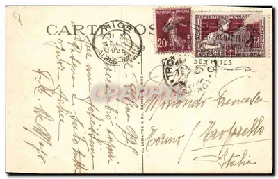 Nice — Widok na Jardin Albert-Ier i Mont Boron — C. Lemaître & Cie, Nice, nr 83 — Rewers