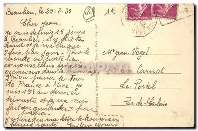 Beaulieu-sur-Mer — Widok ogólny — A. Bregier — Rewers