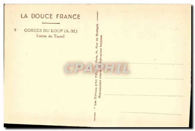 Gorges du Loup — Entrada del Túnel — Yvon, n°9 — Reverso