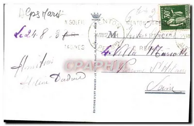 Menton — Capo Martin — Edizioni d'Arte Munier — Verso