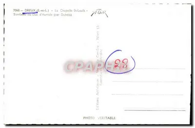 Túmulo do Duque d'Aumale — A Capela Saint-Louis — Dreux (E-et-L) — por Dubois — Verso