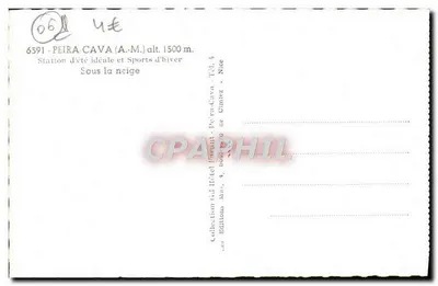 Peïra-Cava, hoogte 1500 m. — Onder de sneeuw — Uitgever: Collectie G.D. Hotel Peïra-Cava — Achterkant