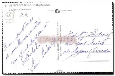 Gorges do Lobo — Alpes-Maritimes — Éditions L. Gilletta — Verso