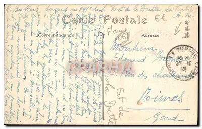 EZE (Alpes-Maritimes) — widok miasta z wysokiego miejsca z dwóch sosnowych drzew — wydawnictwo Marie CIOCCO, nr 933 — Rewers