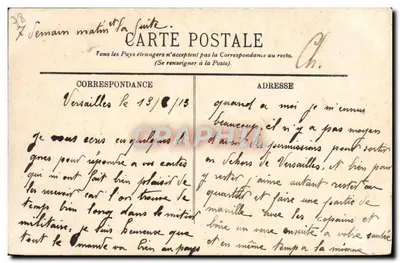Versailles — O Hotel de Ville — LL. — Editor LL, n° 280 — Verso