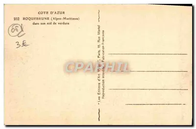 Roquebrune-Cap-Martin — widok panoramiczny — Wydawnictwo Art Vigny, Paryż — Rewers
