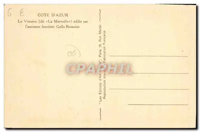 Le Vistaéro (nazywany « La Merveille ») — wybudowany na dawnym granicy Galo-Rzymskiej — Wydawnictwo Sztuki « N », Paryż — Rewers
