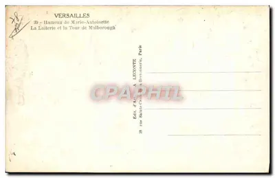 Versailles — Hameau de Marie-Antoinette, La Laiterie und die Tour de Malborough — Guy — Rückseite