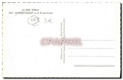 Monte-Carlo — widok z Roquebrune — Éditions Loël — Rewers