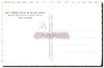 Peira-Cava — Onder de Sneeuw — Uitgaven Hotel Paraut, 4, avenue de Giniez, Nice — Achterkant