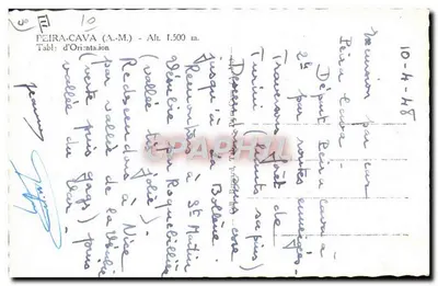 पेयरा-कावा (ए.-एम.) — ओरिएंटेशन की टेबल — प्रकाशक 'क्रिम' और संख्या 10 — पीछे