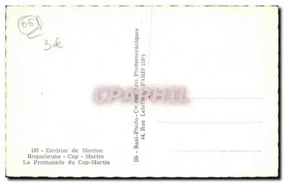 La Promenade du Cap-Martin — Otoczenie Menton — Real-Photo-Cie des Arts Photomécaniques — Rewers