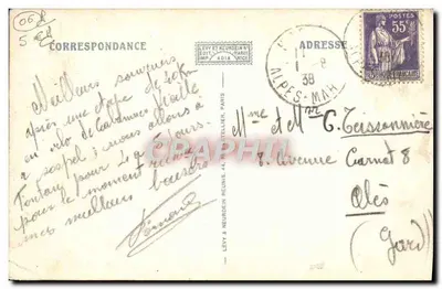 Peira-Cava (A-M.) — Cime du Diable — LL — Wydawca: LEVY & NEURDEIN, N° 19 — Rewers