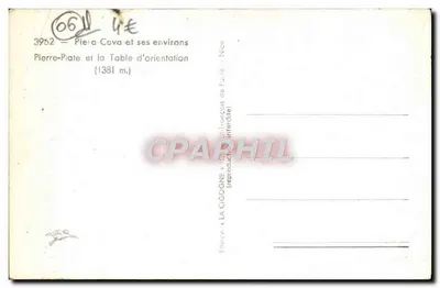 Pierre-Plate i Tablica Kierunkowa — Piera-Cava i jej okolice — La Cigogne, Nice — Rewers