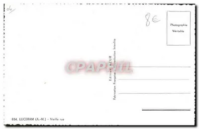 Campanário de Luceram — vista de uma rua lateral — Édition AZUR — Verso