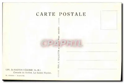 Cascata del Boréon — La Suisse Niçoise — Ed. J. Gilletta, Tondi-Tahacs — Verso