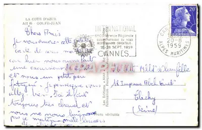 Golfe-Juan — Lembrete do Golfe Juan — Les Éditions EUDOR — Verso