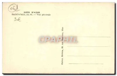 Saint-Paul (A.M.) — Vista general — Colección Riviera, 28 rue Marceau, Nice — Reverso