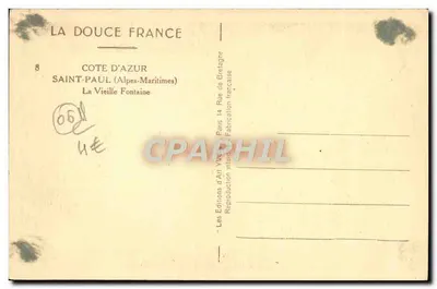 Saint-Paul (Alpes-Maritimes) — A Fonte Velha — Edições d'Art Vivant — Verso